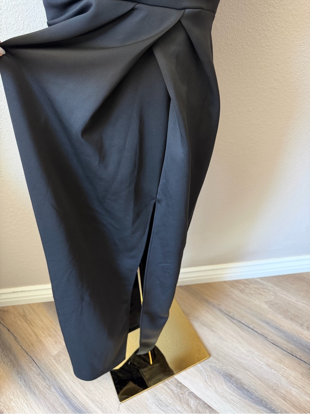 NWOT Memoriesea Black Sexy Deep V Neck Puff Sleeve Side Split Ruched, Large - Picture 5 of 9
